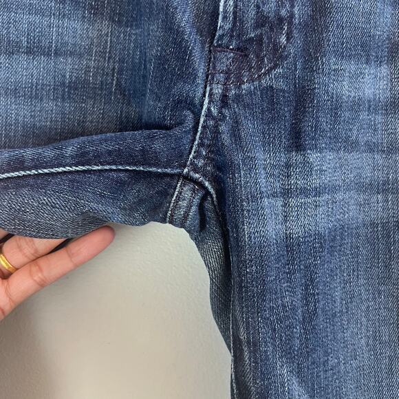 7 For All Mankind Y2K Womens Straight Leg Bootcut Mid Rise Jean Blue Denim 31x34 - Picture 4 of 9